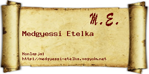 Medgyessi Etelka névjegykártya